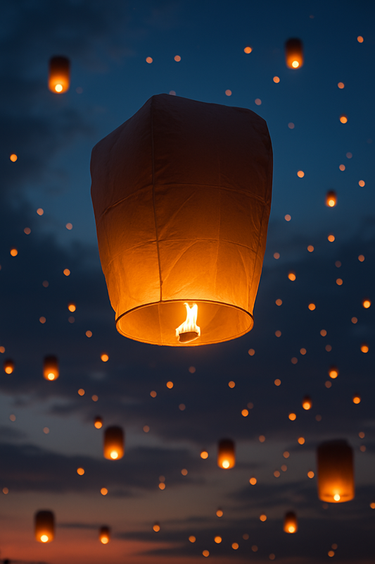 Manifestation with sky lantern